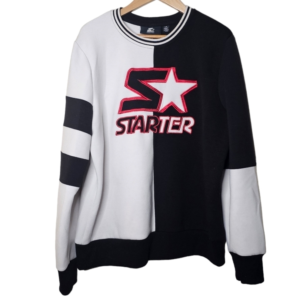 STARTER Black Label Colorblock Crewneck Sweatshirt Size Large